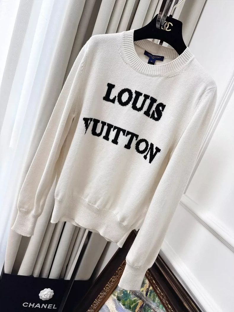 Louis Vuitton Louis Vuitton Ivory Lettered Knit Top- DMC Size US M / EU 48-50 / 2 - 1 Thumbnail