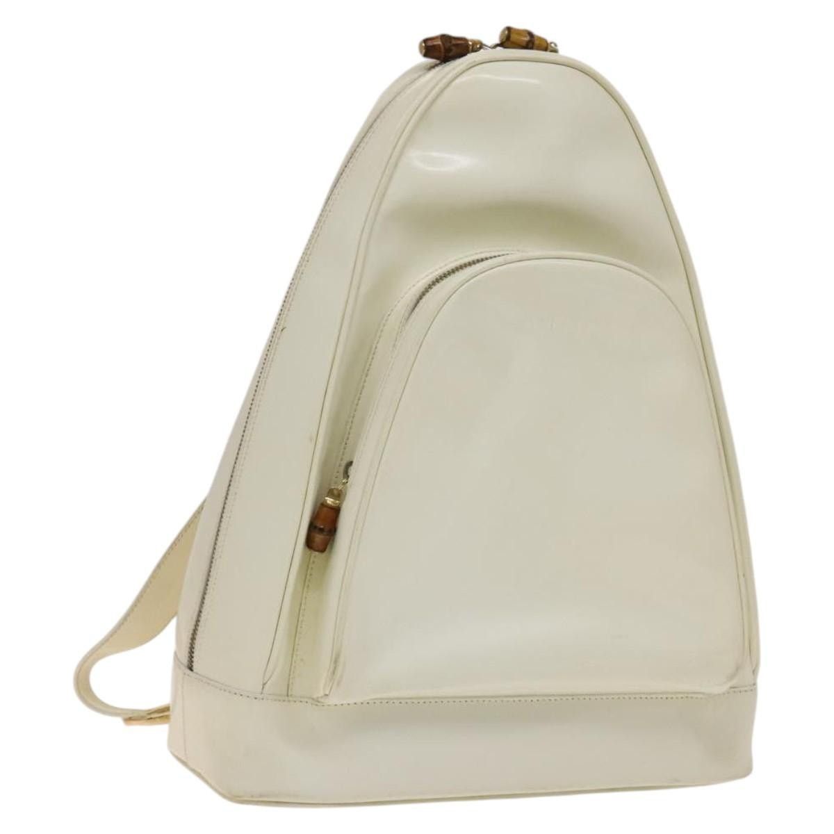 Gucci GUCCI Bamboo Body Bag Patent Leather White Gold 003 3444 Size ONE SIZE - 1 Thumbnail
