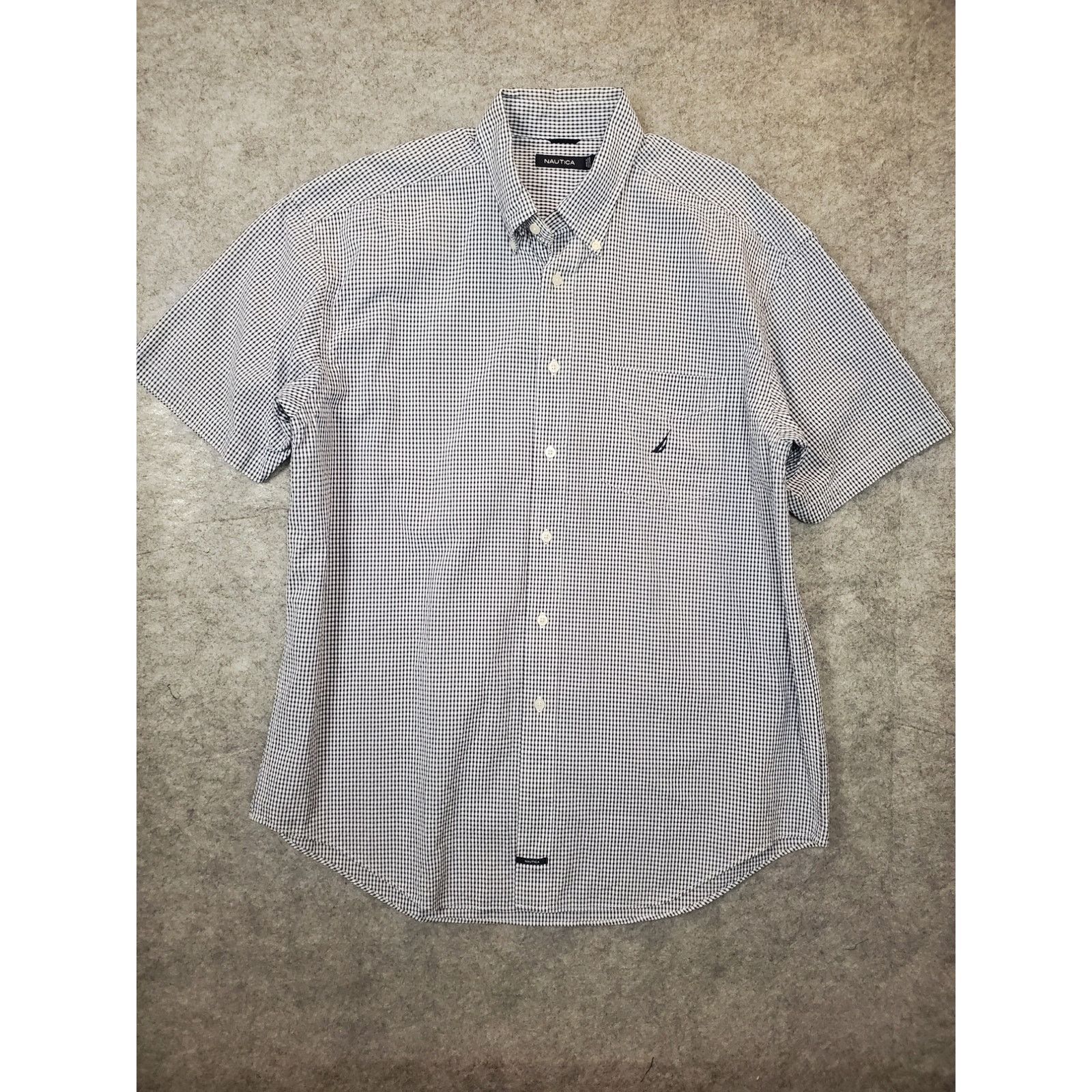 Nautica Nautica Mens XL Button Down Shirt Blue White Seersucker Size US XL / EU 56 / 4 - 1 Thumbnail