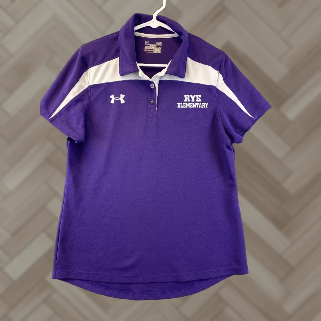 Under Armour Under Armour Polo Shirt Women’s Large UA Tech Performance Fit Golf Team /70-39 Purple Solid Short Sleeve Collared Lightweight Size L / US 10 / IT 46 - 1 Thumbnail
