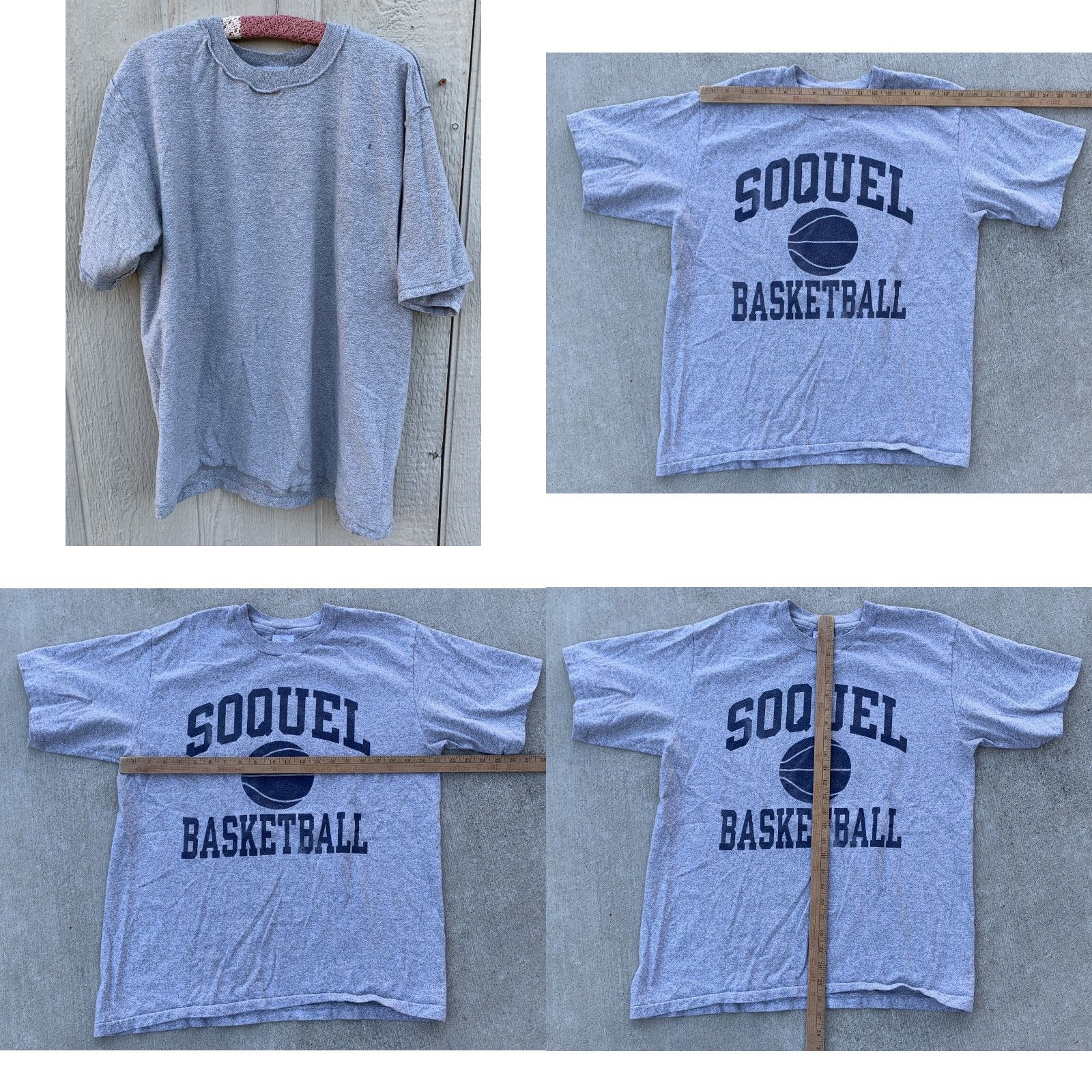 Vintage VINTAGE The Cotton Exchange Soquel Basketball T Shirt Single Stitch Graphic Tee Men L Gray Cotton Blend Short Sleeve Sports 90s 80s Fan Shirt Mens Size US L / EU 52-54 / 3 - 9 Thumbnail