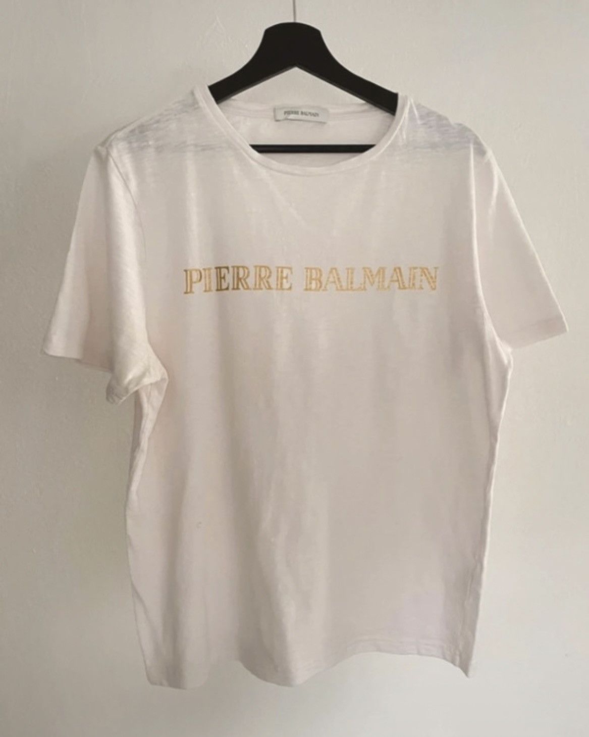 Balmain T-Shirt with Gold Print