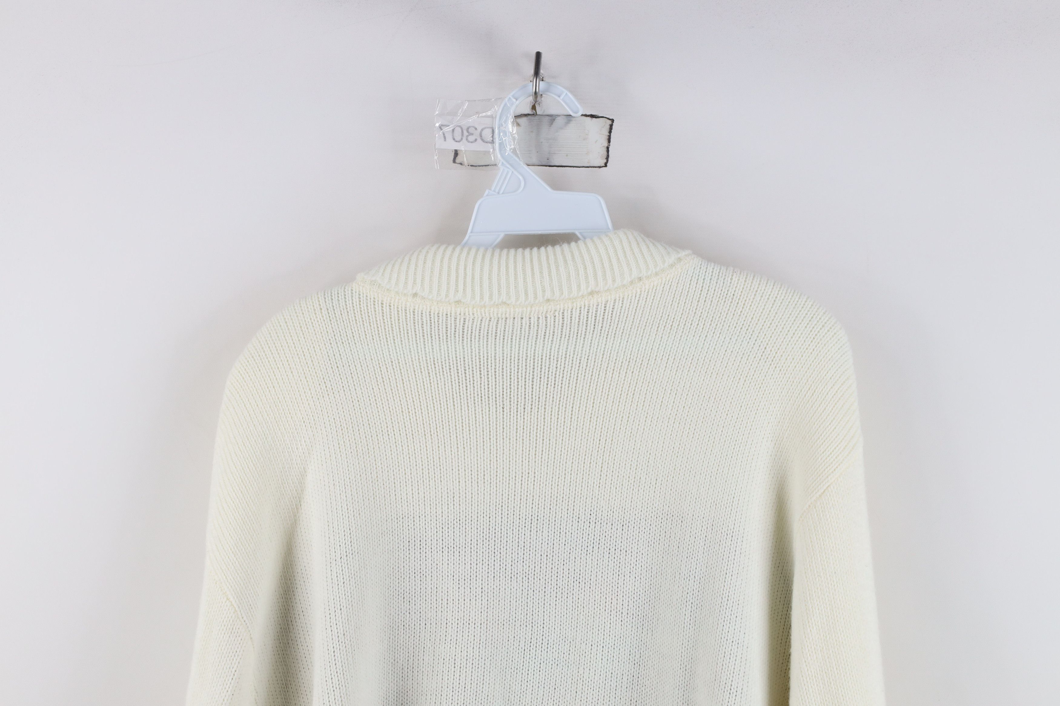 Vintage Vintage 90s Cottagecore Flower Knit Collared Sweater USA Size L / US 10 / IT 46 - 10 Thumbnail