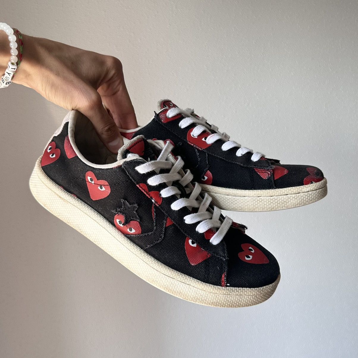 Comme des Garcons PLAY × Converse Vintage Converse x Comme Des Garcons Play CDG Pro Low Shoes Size US 7 / EU 40 - 4 Thumbnail