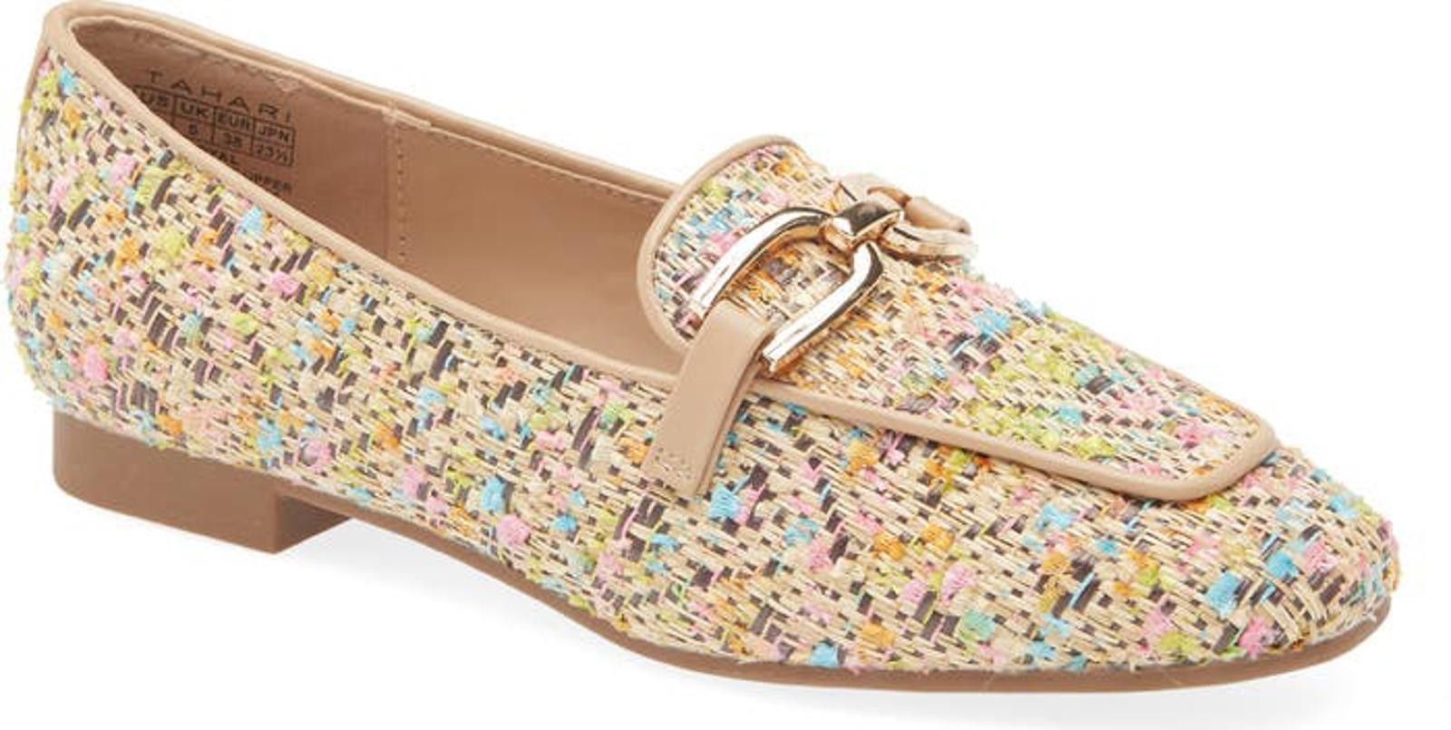 Elie Tahari Tahari Multicolor Tweed Loafers with Buckle Detail 7.5 Size US 7.5 / IT 37.5 - 1 Thumbnail