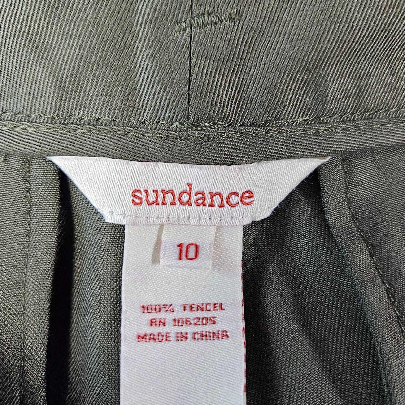 Vintage Sundance Womens Pants Sz 10 Green Pleated Front Tencel High Rise Dress Pants Women 10 Green Sundance Size 32" / US 10 / IT 46 - 6 Thumbnail