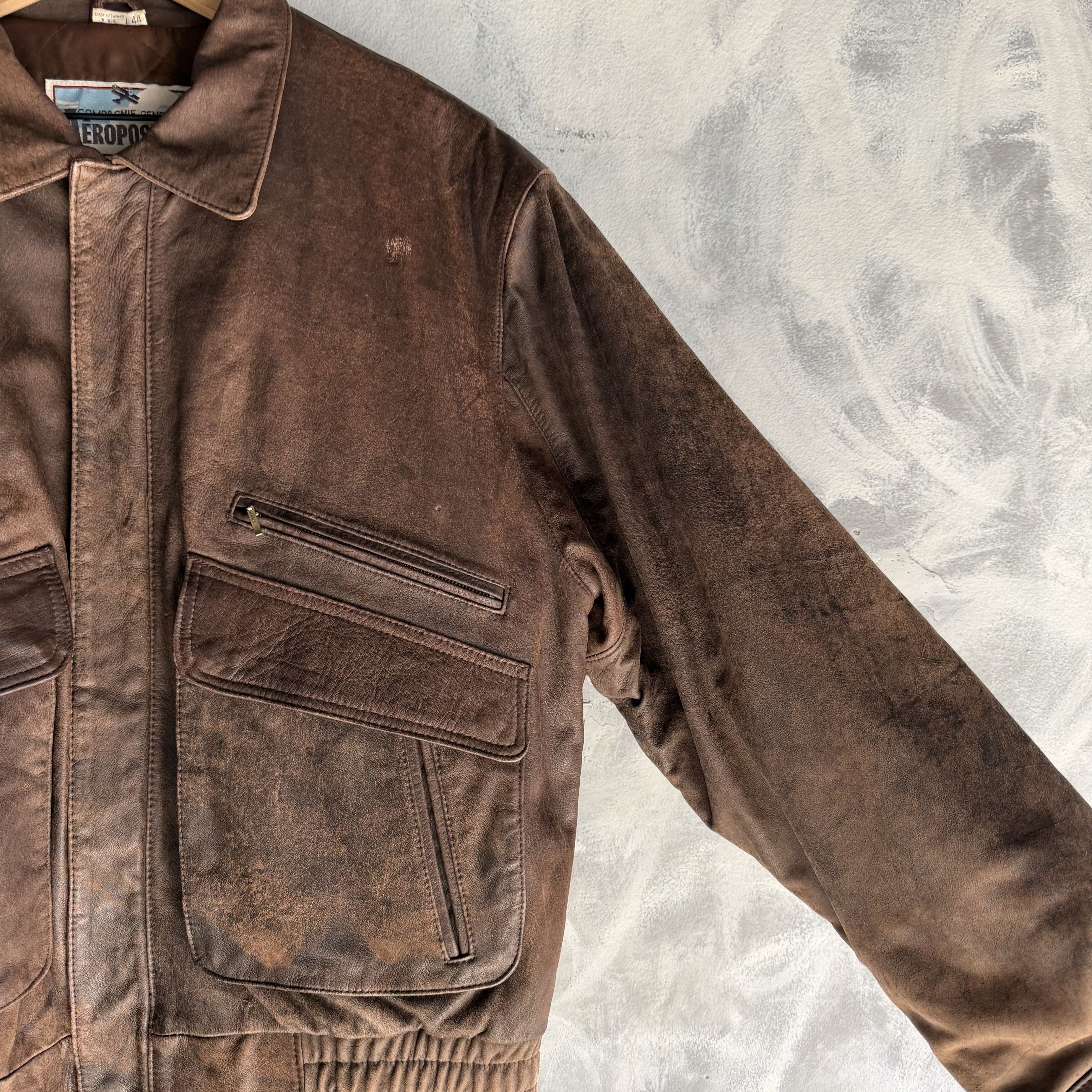Aeropostale Vintage Aeropostale A-2 Leather Flight Jacket Mens Sz 44 Size US XL / EU 56 / 4 - 4 Thumbnail