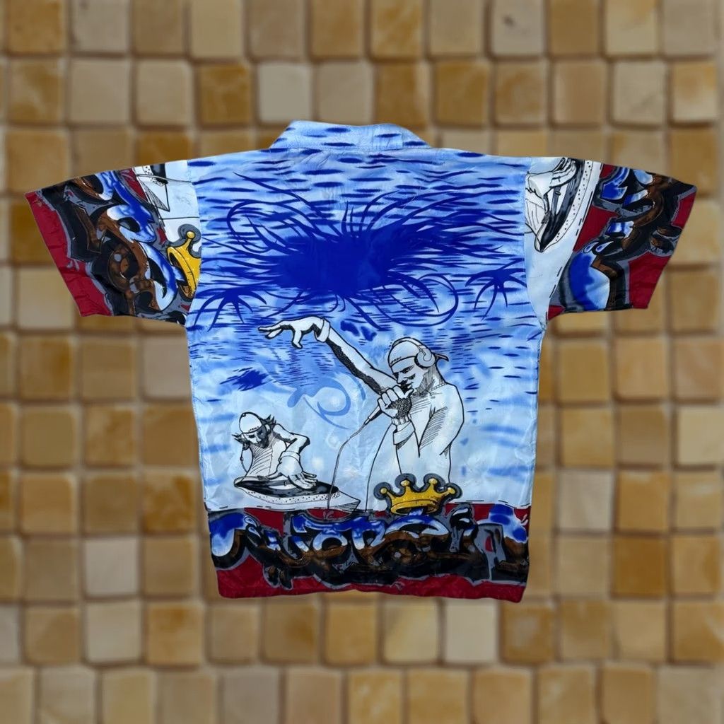 Vintage X-Mail Hip Hop Y2K Graffiti DJ Patterned Blue Short Sleeve Shirt XS S Shirt Mens XS/S Blue Hip Hop 90s Y2K Size US S / EU 44-46 / 1 - 1 Thumbnail