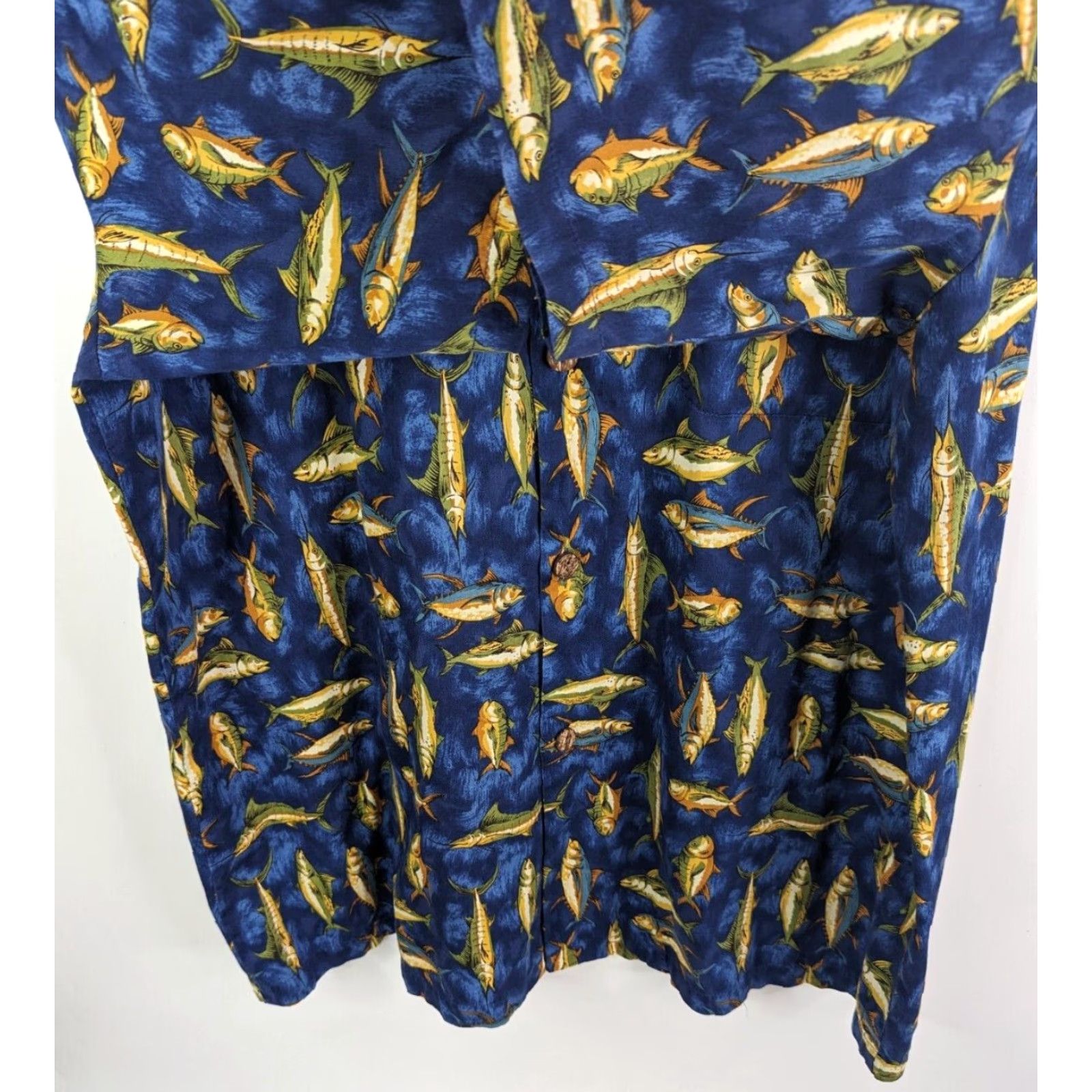 Vintage VINTAGE Joe Kealoha Hawaiian Shirt Shirt XL Blue Reef Fish Ocean Theme 100% Cotton Short Sleeve Button-Up Collar Spread Mens Size US XL / EU 56 / 4 - 2 Thumbnail