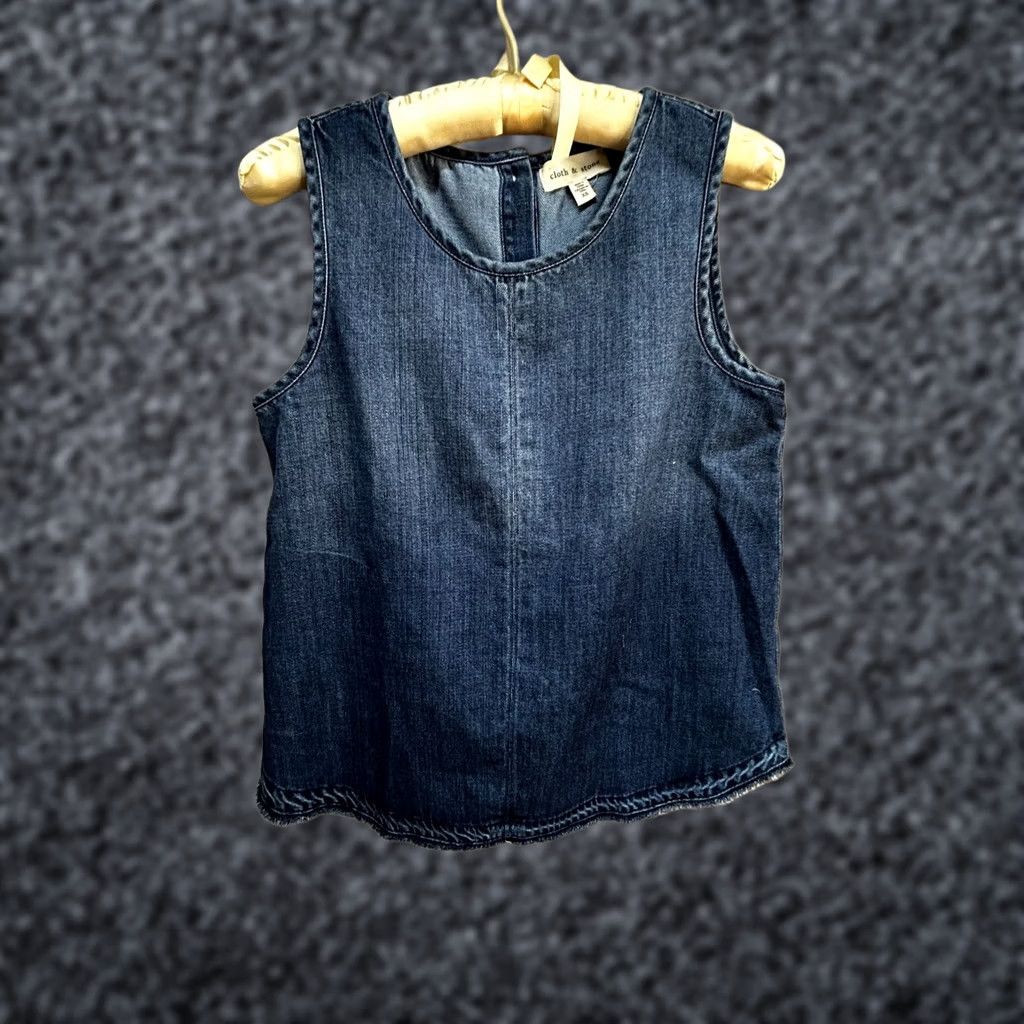 Denime Cloth & Stone Womens Denim Tank Top XS Button-Back Chambray Blue Tank Shirt Red? Wait - Please provide the correct color. Size XS / US 0-2 / IT 36-38 - 1 Thumbnail