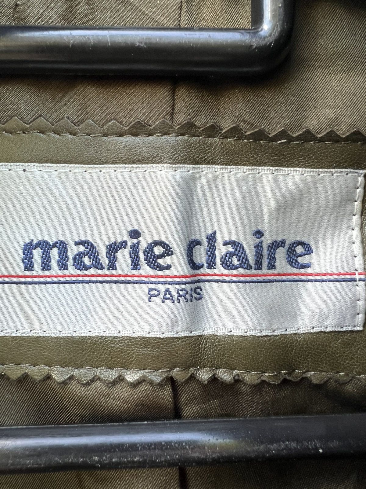 Japanese Brand Vintage Marie Claire Paris Pleated Leather Jacket OliveGreen Size US L / EU 52-54 / 3 - 3 Thumbnail