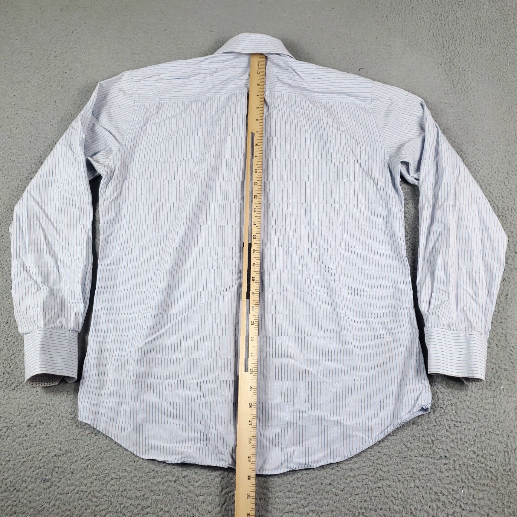 BUGATCHI Bugatchi Uomo Dress Shirt Mens 15.5 Blue Striped Long Sleeve Button-Up Casual Formal Size 40R - 5 Thumbnail
