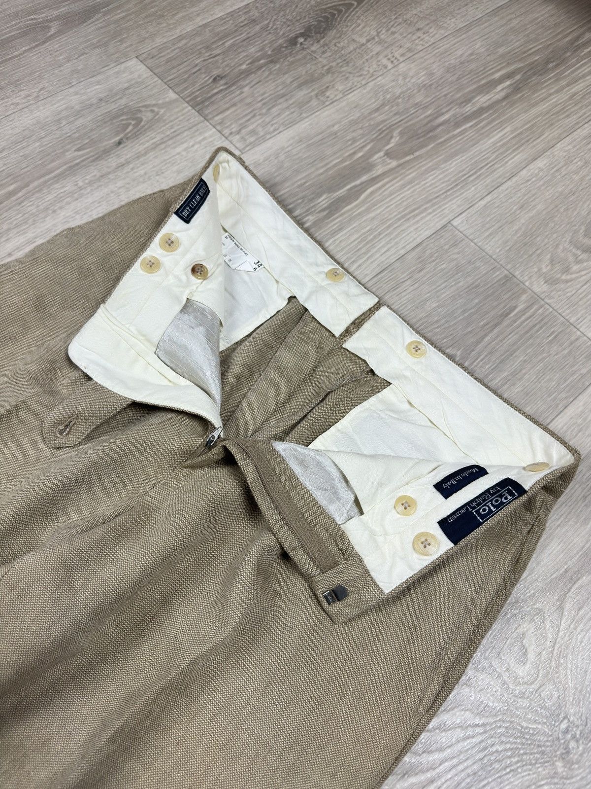 Polo Ralph Lauren Vintage Polo Ralph Lauren Beige Trousers Pants Made in Italy Size 34R - 7 Thumbnail