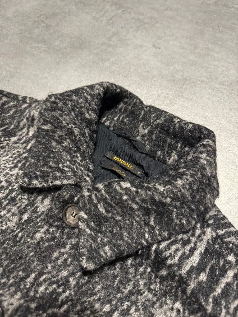 Diesel Diesel Black Gold Grey Blurred Wool Long Buttoned Coat Size US XS / EU 42 / 0 - 8 Thumbnail