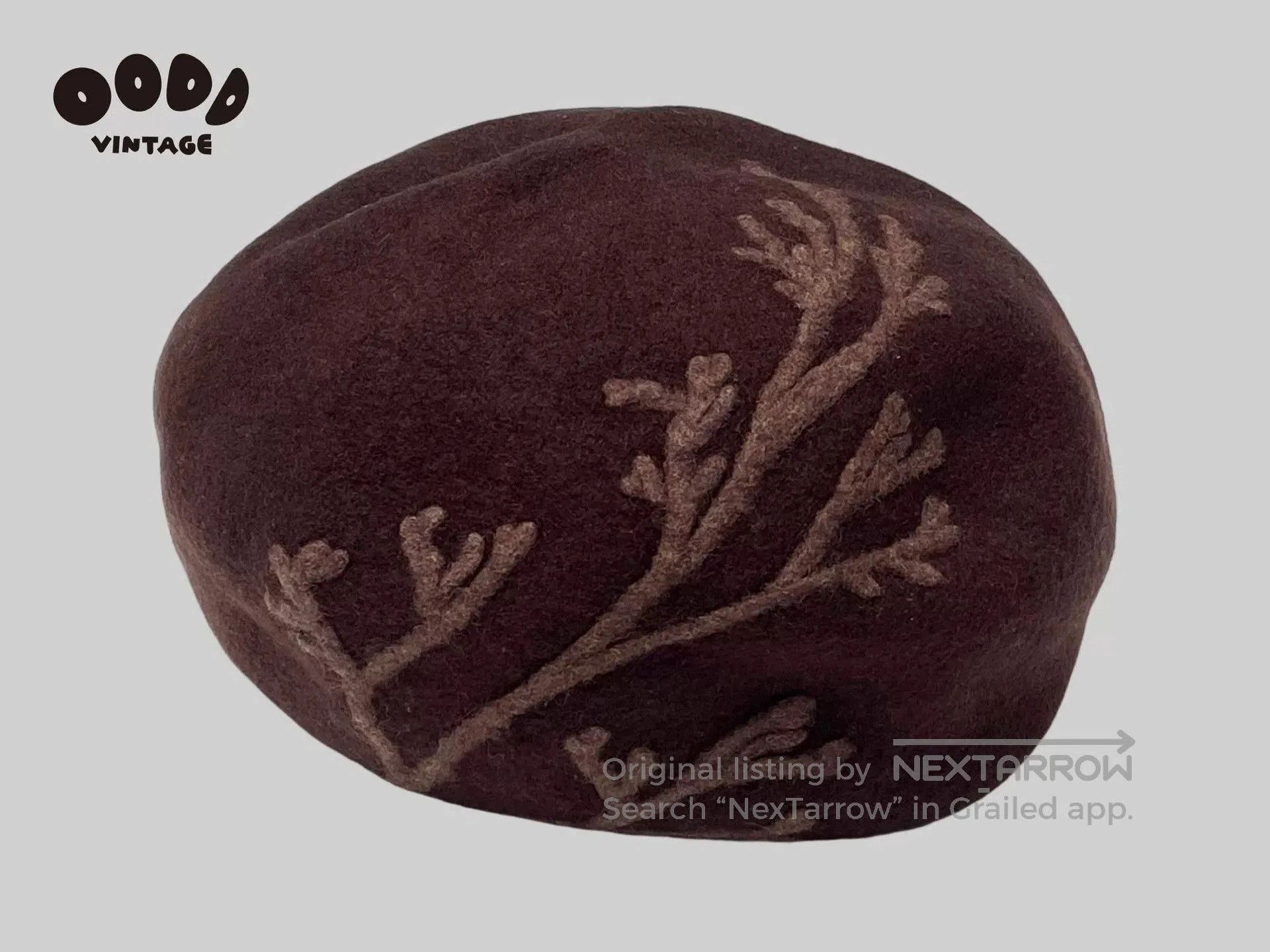 Kenzo Kenzo Wool Beret with Branch Pattern. Size ONE SIZE - 3 Thumbnail