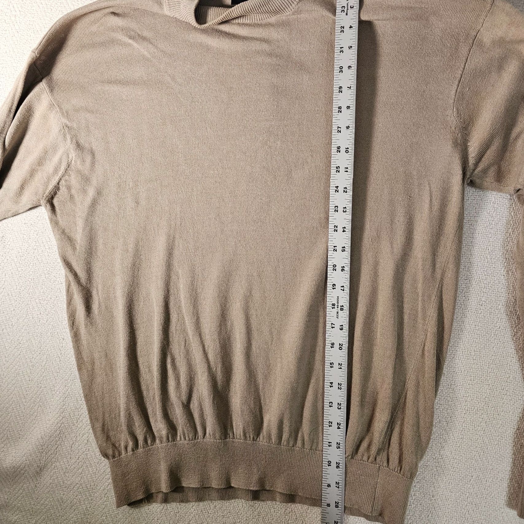 Vintage Tulliano Men's Sweater XL Silk Cotton Blend Solid Beige Long Sleeve Stretch Size US XL / EU 56 / 4 - 4 Thumbnail