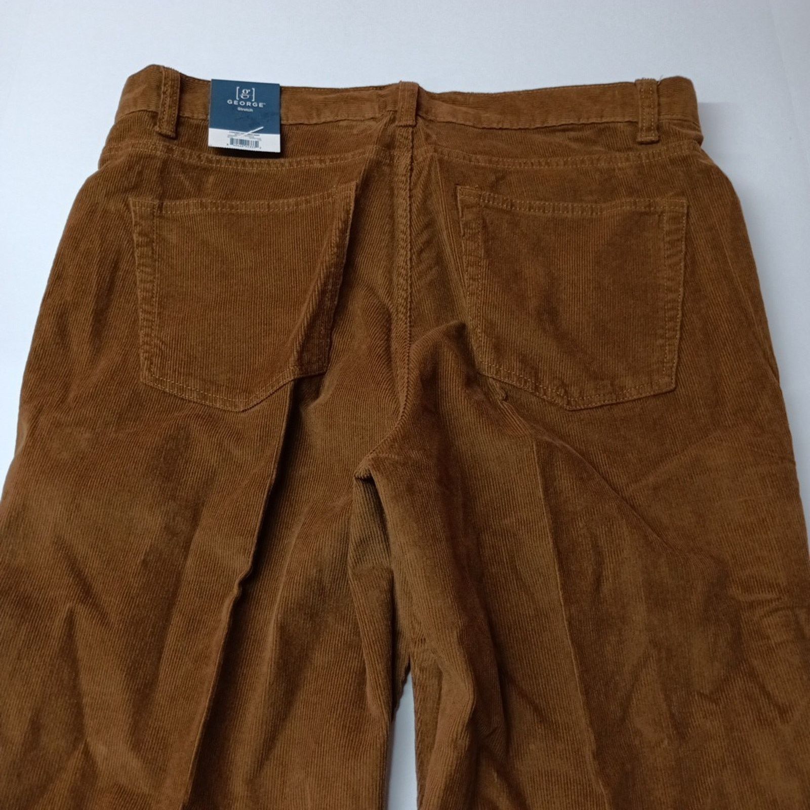 George George Brown Corduroy Dress Pants Men's Size 34x30 Stretch Size US 34 / EU 50 - 8 Thumbnail