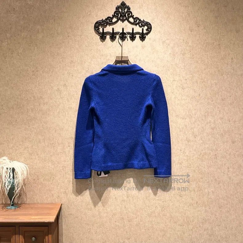 Loro Piana Loro Piana Navy Blue Knitted Blazer Jacket Size XXS / US 00 / IT 34 - 2 Thumbnail