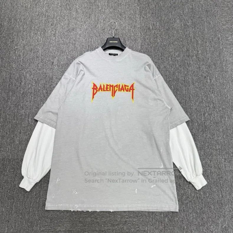 Balenciaga Letter Printed Fake Two-Piece Shirt
