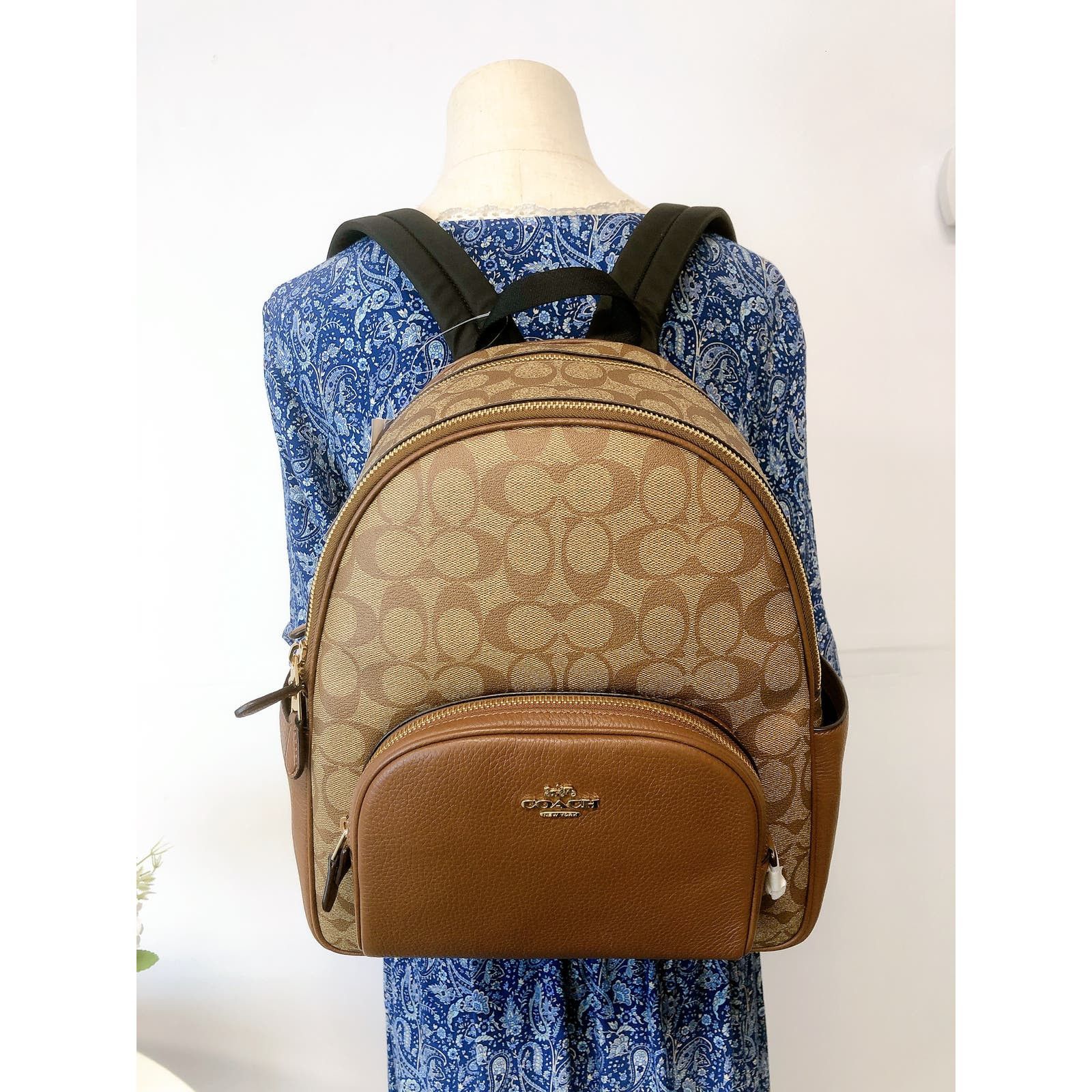 image of Coach 5671 Court Backpack In Signature Canvas in Brown, Women's