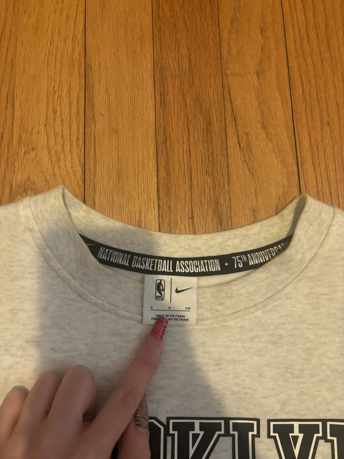 NBA × Nike Nike Brooklyn Nets Crewneck 75th anniversary Size US S / EU 44-46 / 1 - 5 Thumbnail
