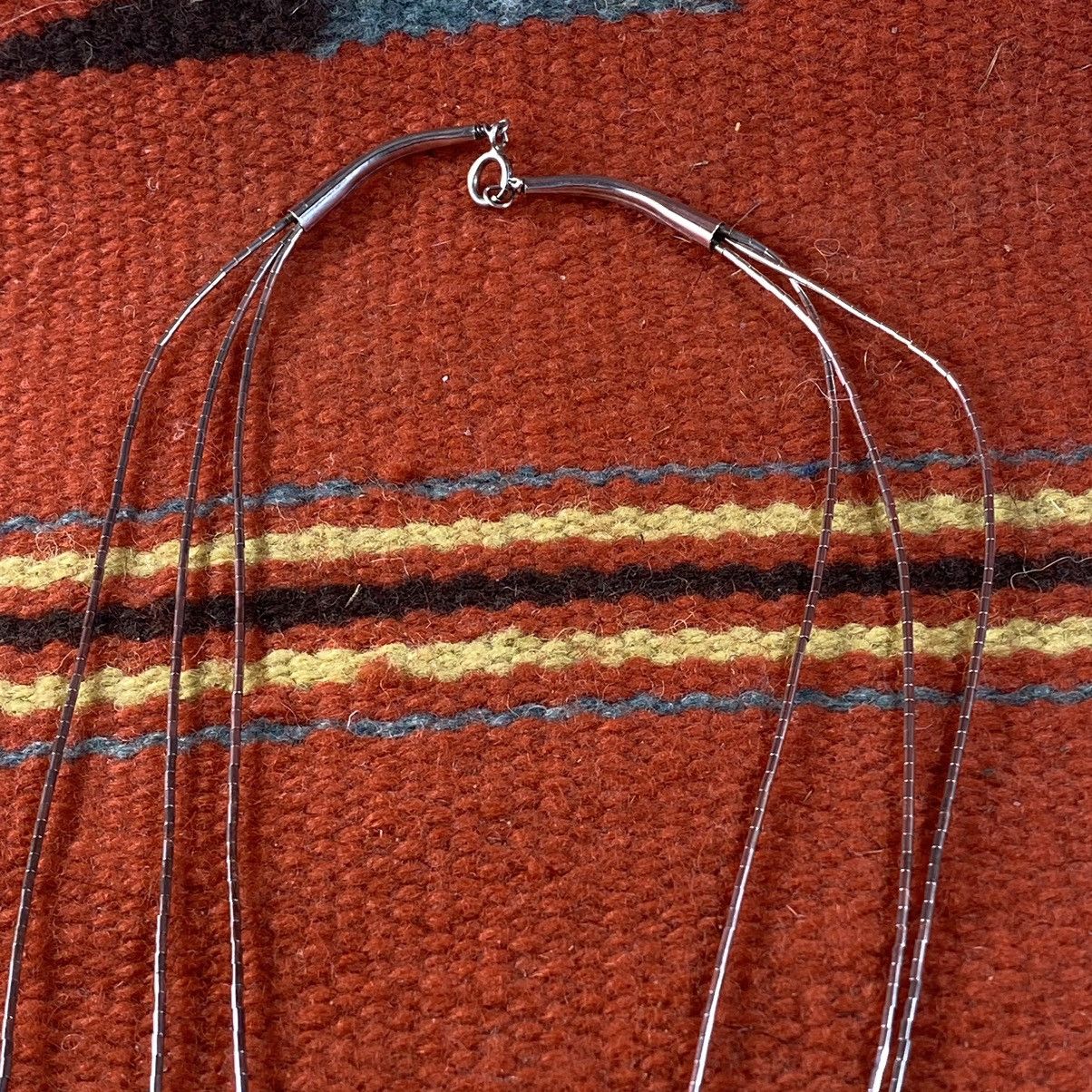 Kapital × Vintage Vtg Navajo Sterling Liquid Silver Turquoise Woven Necklace Size ONE SIZE - 6 Thumbnail