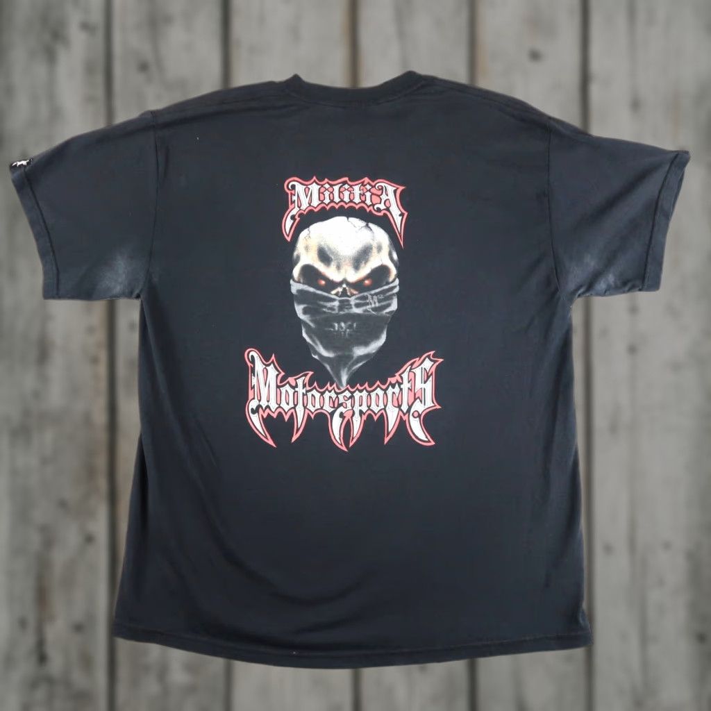 Vintage VINTAGE Y2K MILITIA Motorsports Masked Skull Men’s Hip Hop T-Shirt XL Size US XL / EU 56 / 4 - 1 Thumbnail