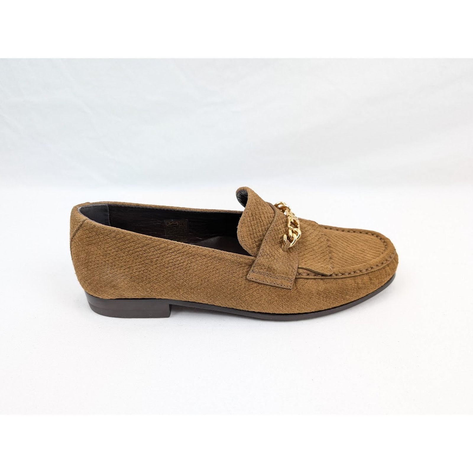 Celine o1rshd1 Lizard Stamped Suede Calfskin Loafers in Tan Size US 9 / EU 42 - 2 Thumbnail