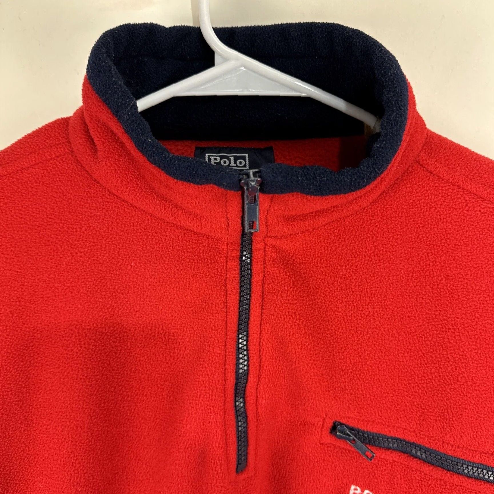 Vintage VINTAGE Polo Sport Polo Sport 1/4 Zip Pullover Red Fleece 2XL Shirt Mens Size US XXL / EU 58 / 5 - 3 Thumbnail