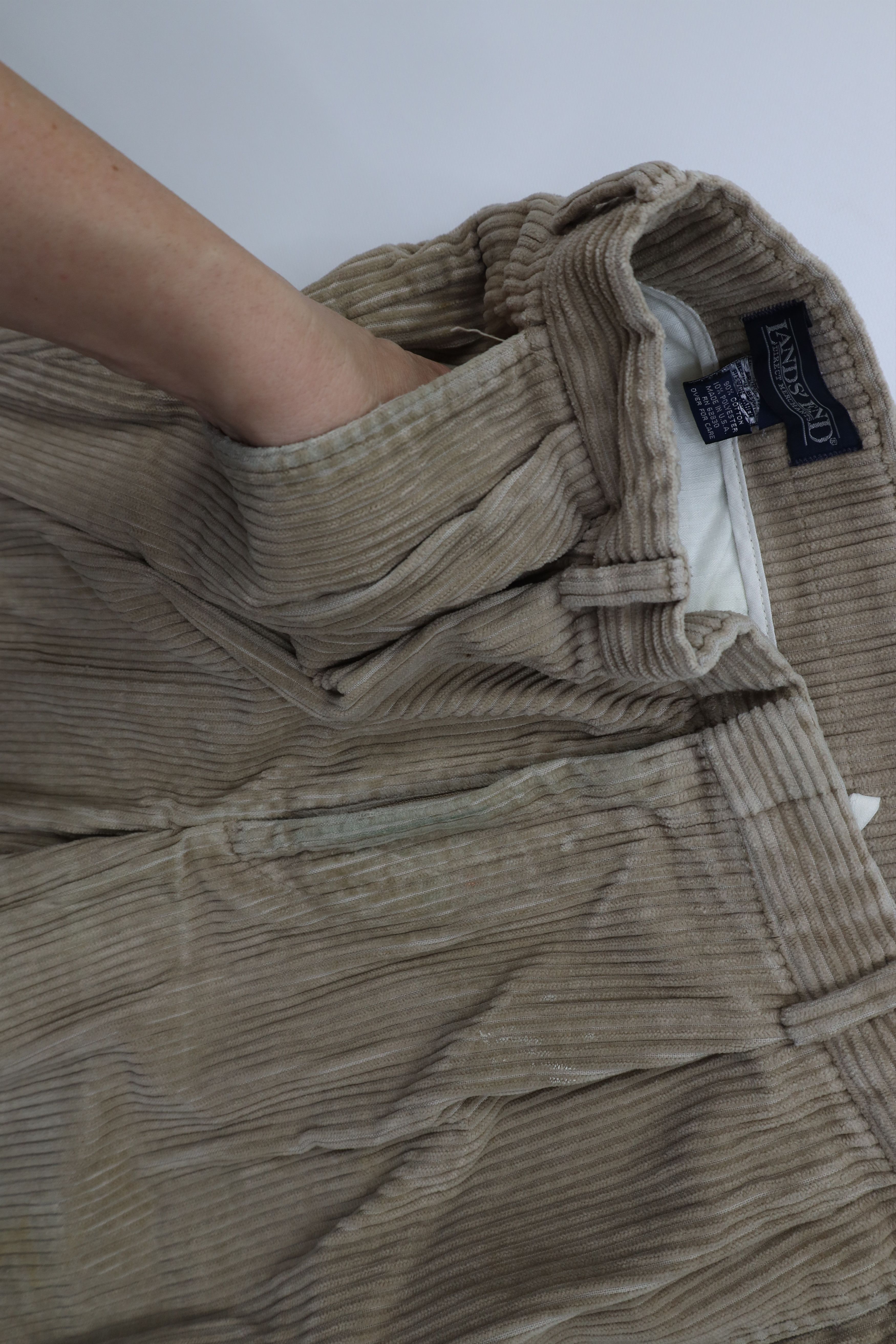 Lands' End Vintage 80s Lands End Wide Leg Corduroy Chino Pants USA Size US 34 / EU 50 - 10 Thumbnail