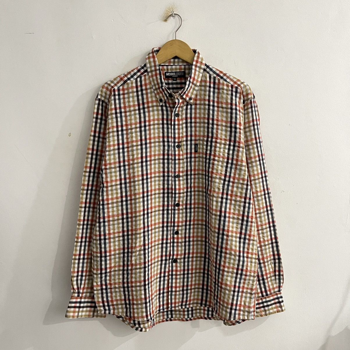 Michiko Koshino Michiko London Koshino - Plaid Longsleeve Button Up Shirt Size US L / EU 52-54 / 3 - 1 Thumbnail