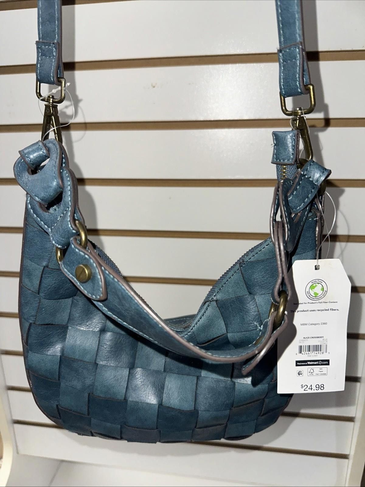 Other Time Tru Blue Alice Crossbody Faux Leather Saddle Bag Size ONE SIZE - 3 Thumbnail