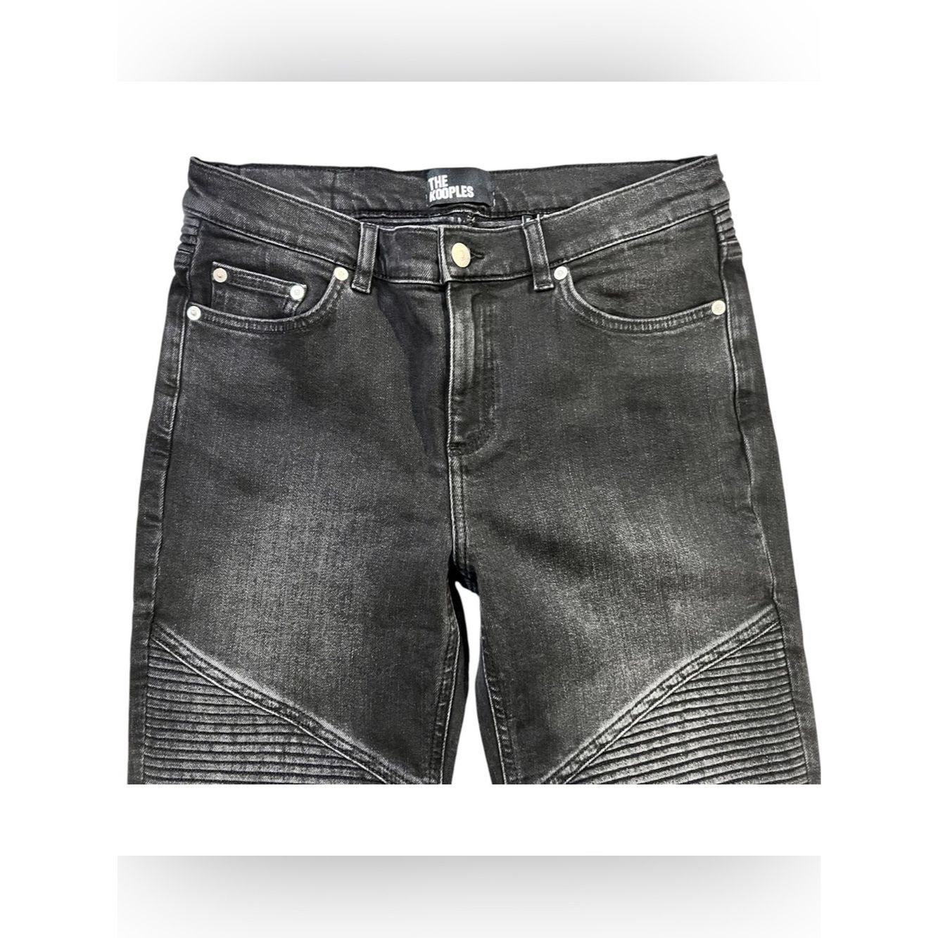The Kooples The Kooples Women’s Moto Skinny Jeans Black Low Rise Ribbed Size 30" / US 8 / IT 44 - 6 Thumbnail