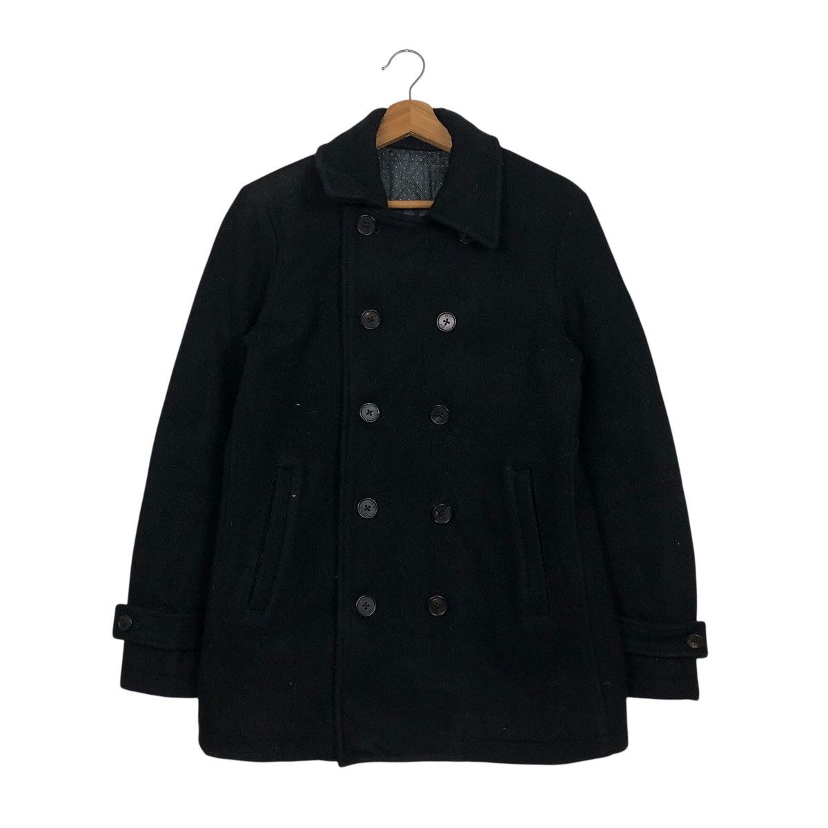 Issey Miyake 📌Vintage Wool Jacket Double Collar Ships Jet Blue Japan Size US M / EU 48-50 / 2 - 2 Thumbnail