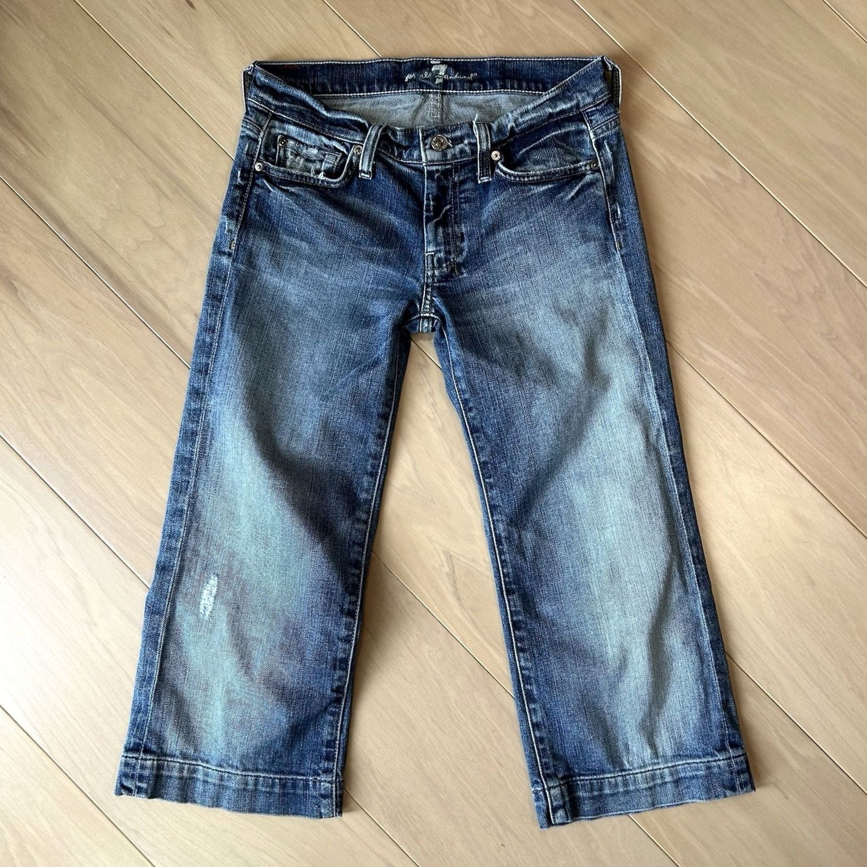7 For All Mankind 7 For All Mankind Dojo Crop Denim Blue Jeans Women’s 27x21 Size 27" / US 4 / IT 40 - 3 Thumbnail