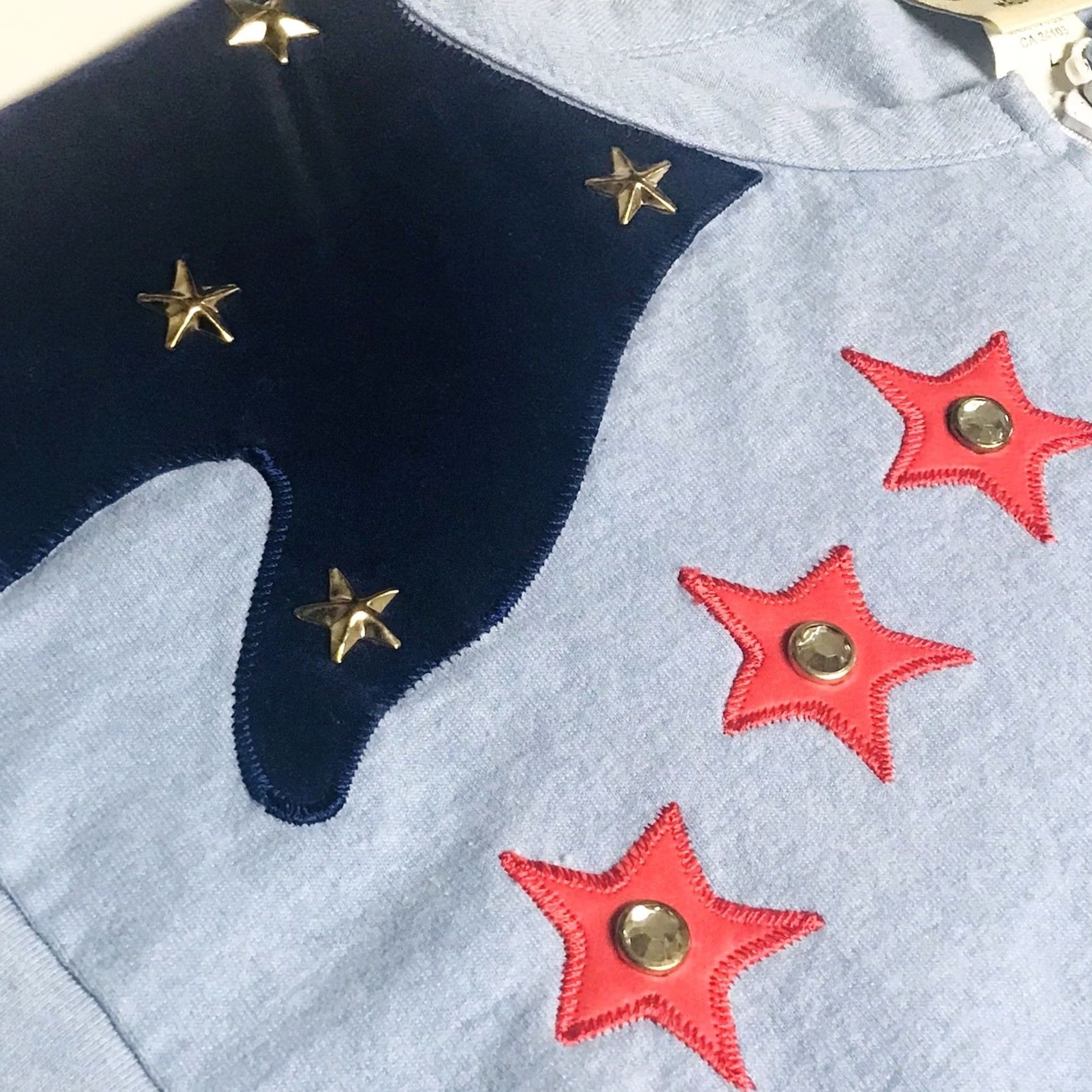 Vintage VINTAGE Cactus T-Shirt Women Sky Blue Stars & Stripes Studded 1/4 Zip Crewneck Short Sleeve L USA Size L / US 10 / IT 46 - 3 Thumbnail