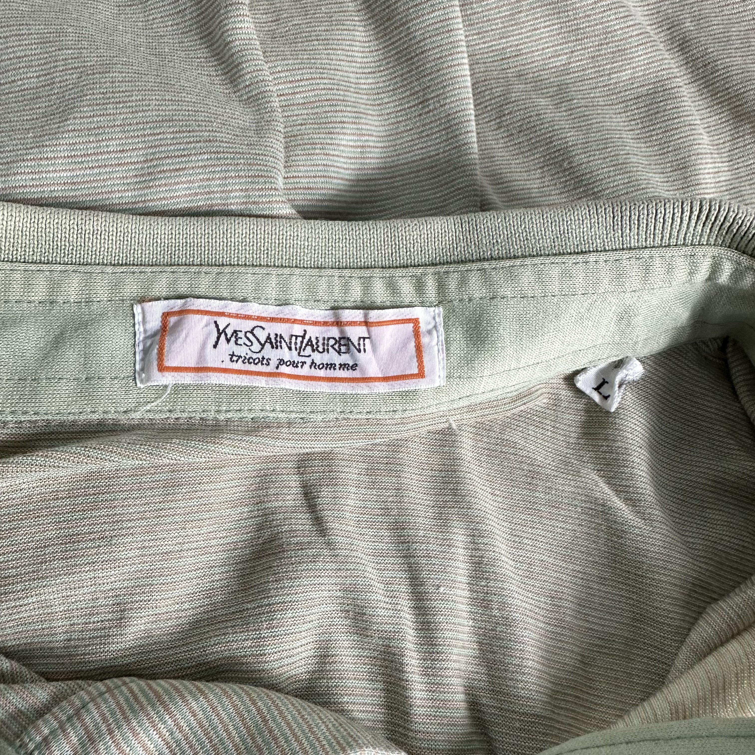 Vintage × Yves Saint Laurent 🔥RARE🔥Vintage YSL YvesSaintLaurent Striped Polo Shirt Size US L / EU 52-54 / 3 - 5 Thumbnail