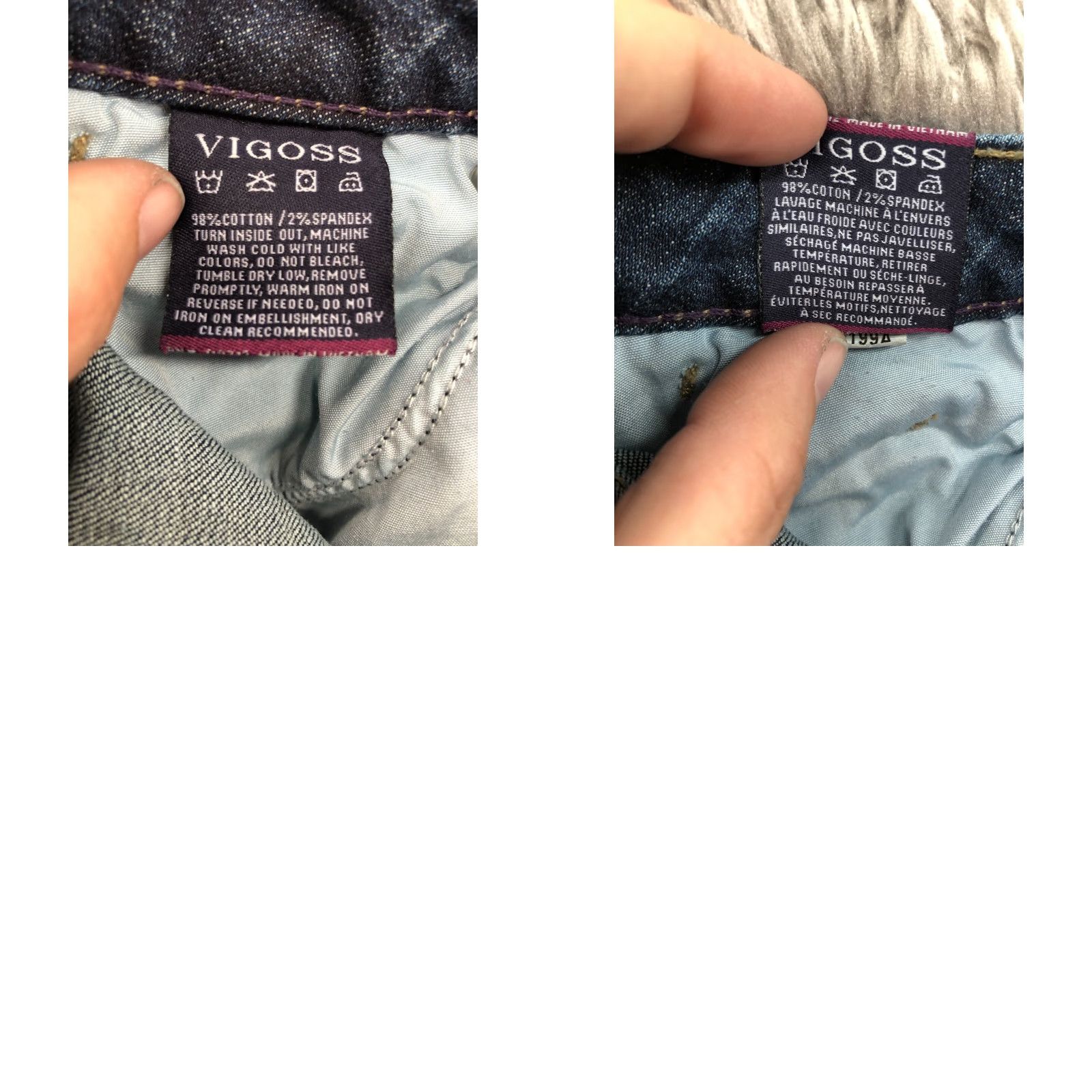 Vintage VIGOSS The Thompson Skinny Jeans Blue Size 24 Womens Low Rise Denim 5-Pocket Regular Inseam 27 Vintage No Size 42" / US 20 - 10 Thumbnail