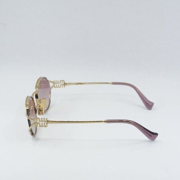 Miu Miu Miu Miu MU52YS 5AK06S Sunglasses Gold Oval Frame Size ONE SIZE - 11 Thumbnail