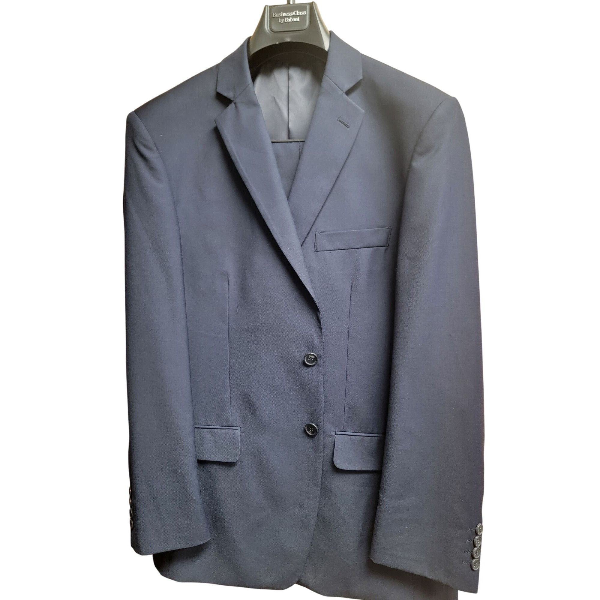 Other Mens Navy Blue Classic 2-Button Suit Polyester & Rayon Unhem Size 42R - 7 Thumbnail
