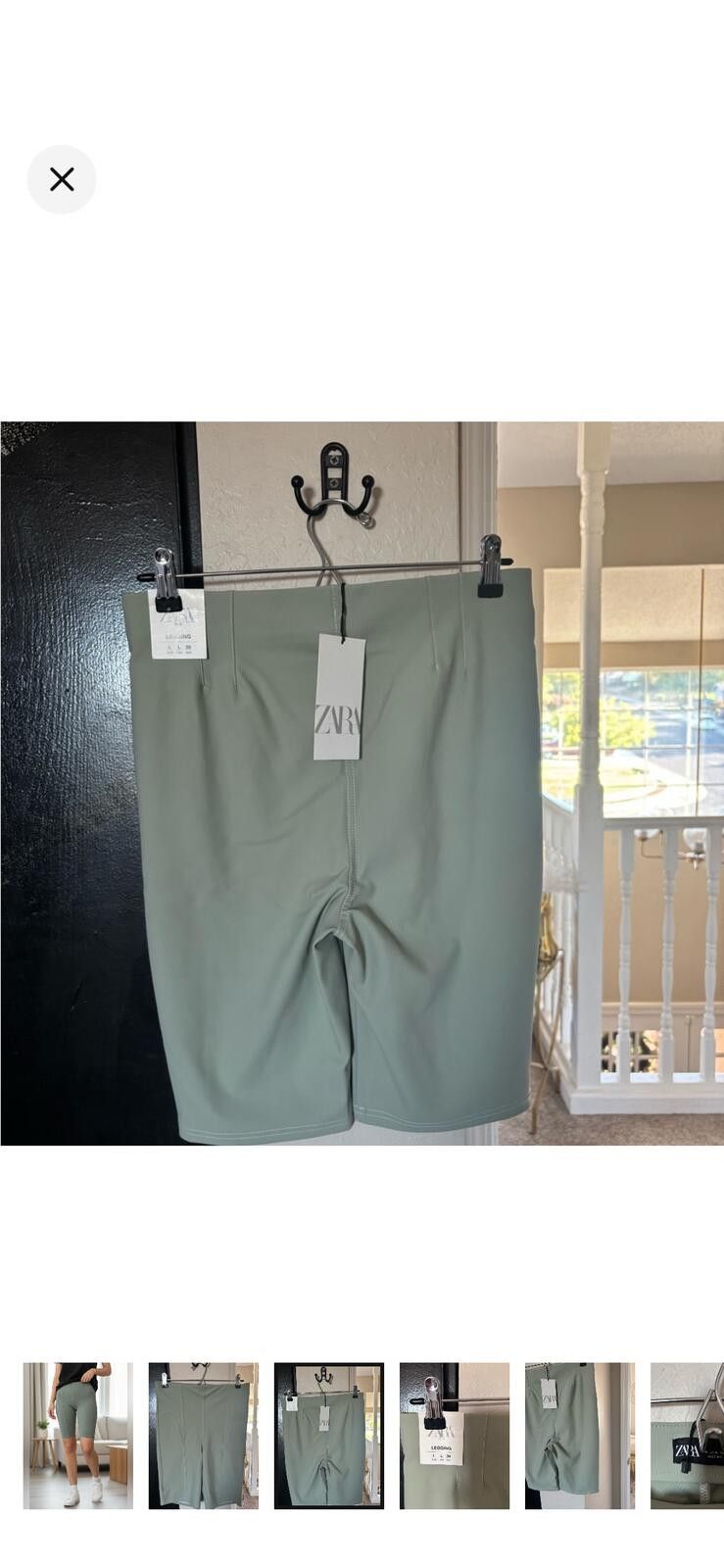 Zara (ZARA) Sage Green High-Waisted Shorts Size 36" / US 14 / IT 50 - 3 Thumbnail