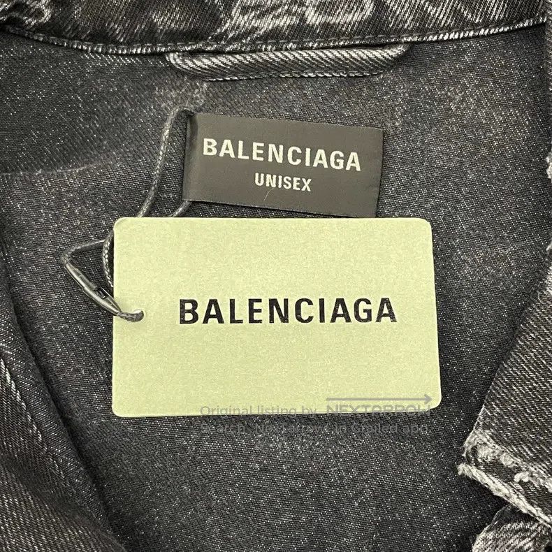 Balenciaga Balenciaga Double B Full Print Black Denim Jacket Size US S / EU 44-46 / 1 - 5 Thumbnail