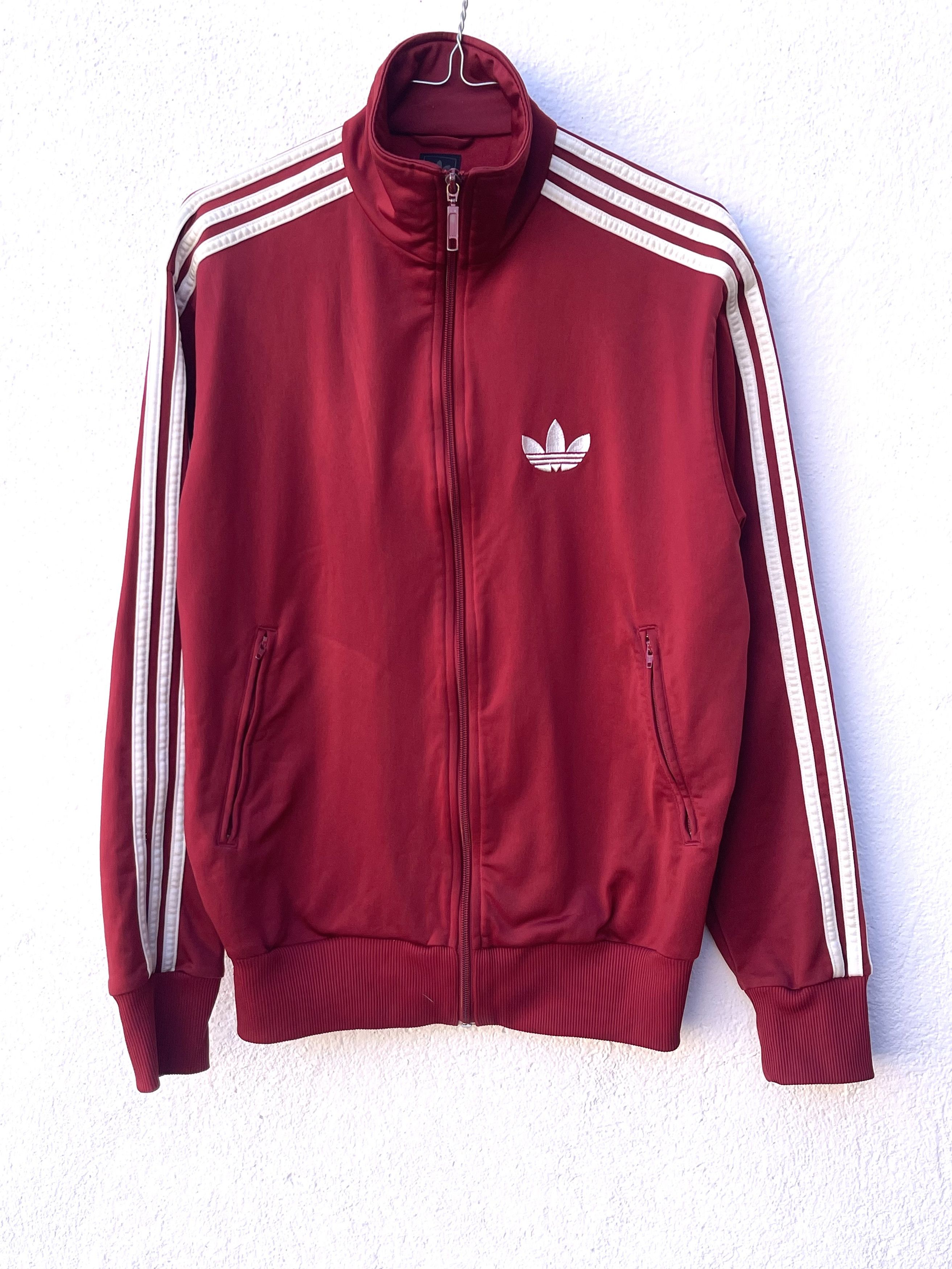 Adidas track jacket vintage burgundy small