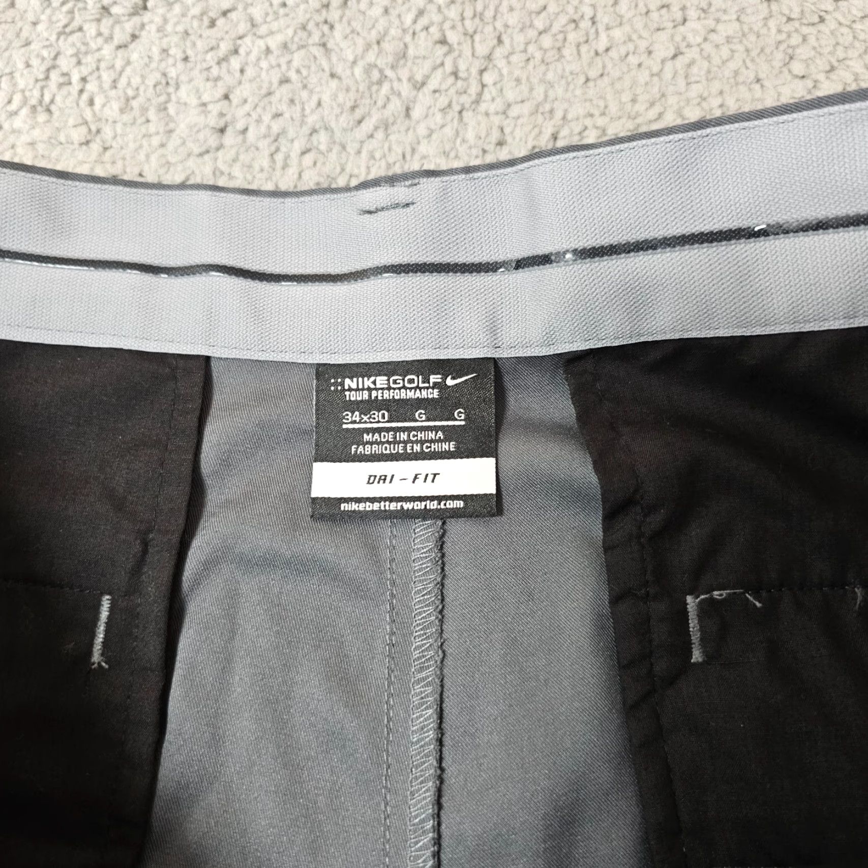 Nike Nike Golf Tour Performance DriFit Pants Mens 34x30 Grey Straight Pleated Cuffed Size US 34 / EU 50 - 6 Thumbnail