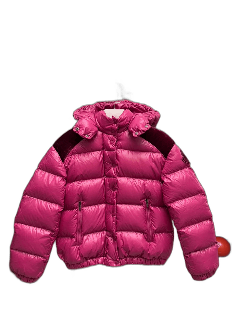 Moncler Pink Velvet Puffer Jacket for Women Size M / US 6-8 / IT 42-44 - 1 Thumbnail
