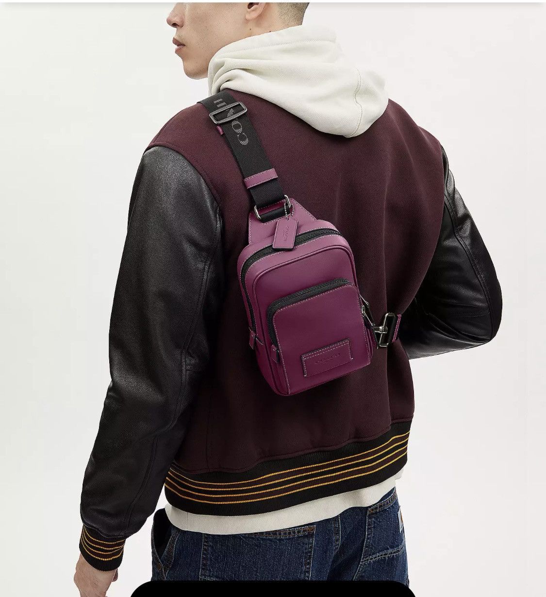 Coach Coach CL410 Track Pack 14 Calf Leather Crossbody /Deep Berry Size ONE SIZE - 3 Thumbnail