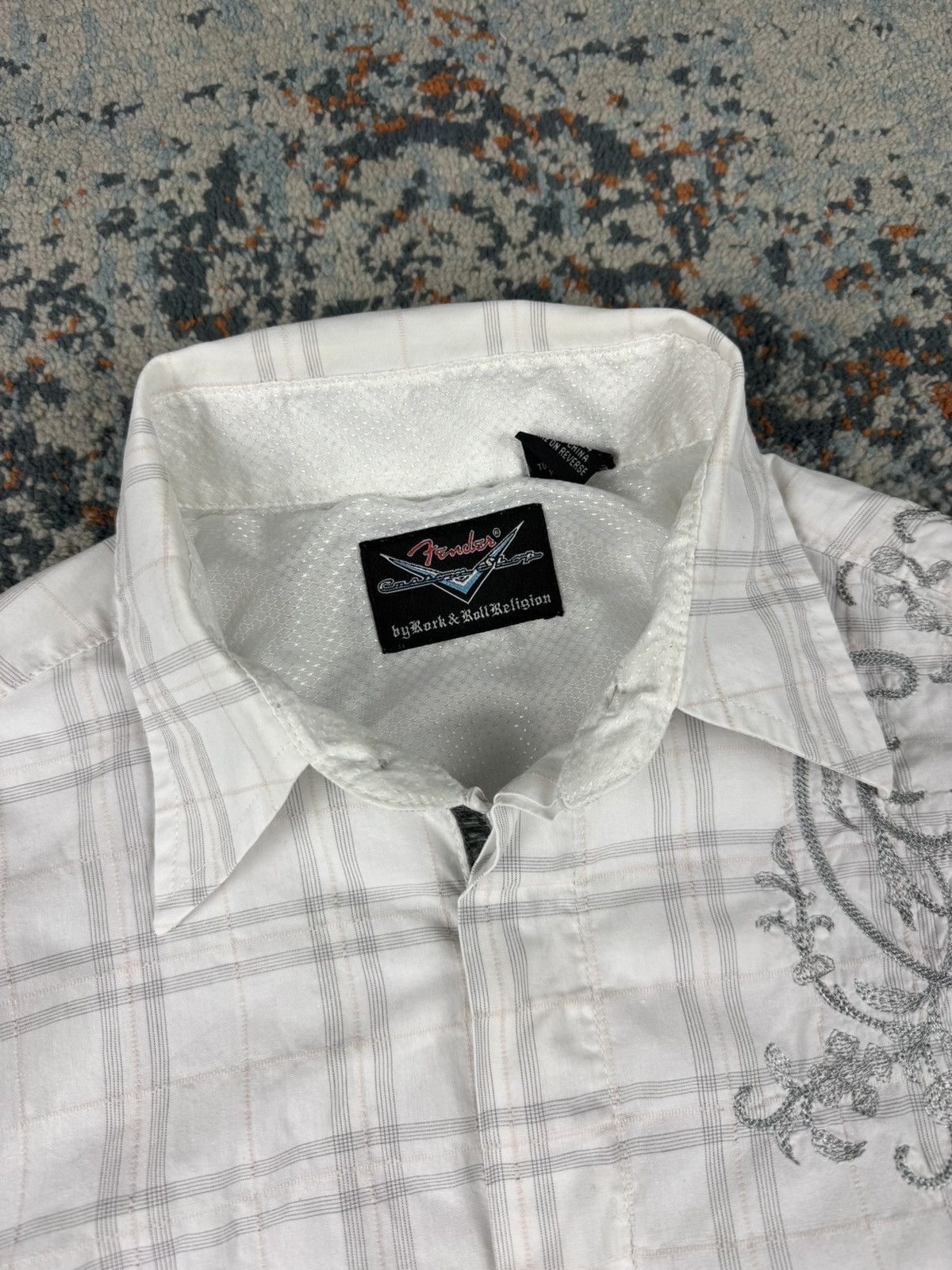 Fender Vintage Y2K Fender embroidered floral flower checked shirt Size US M / EU 48-50 / 2 - 9 Thumbnail
