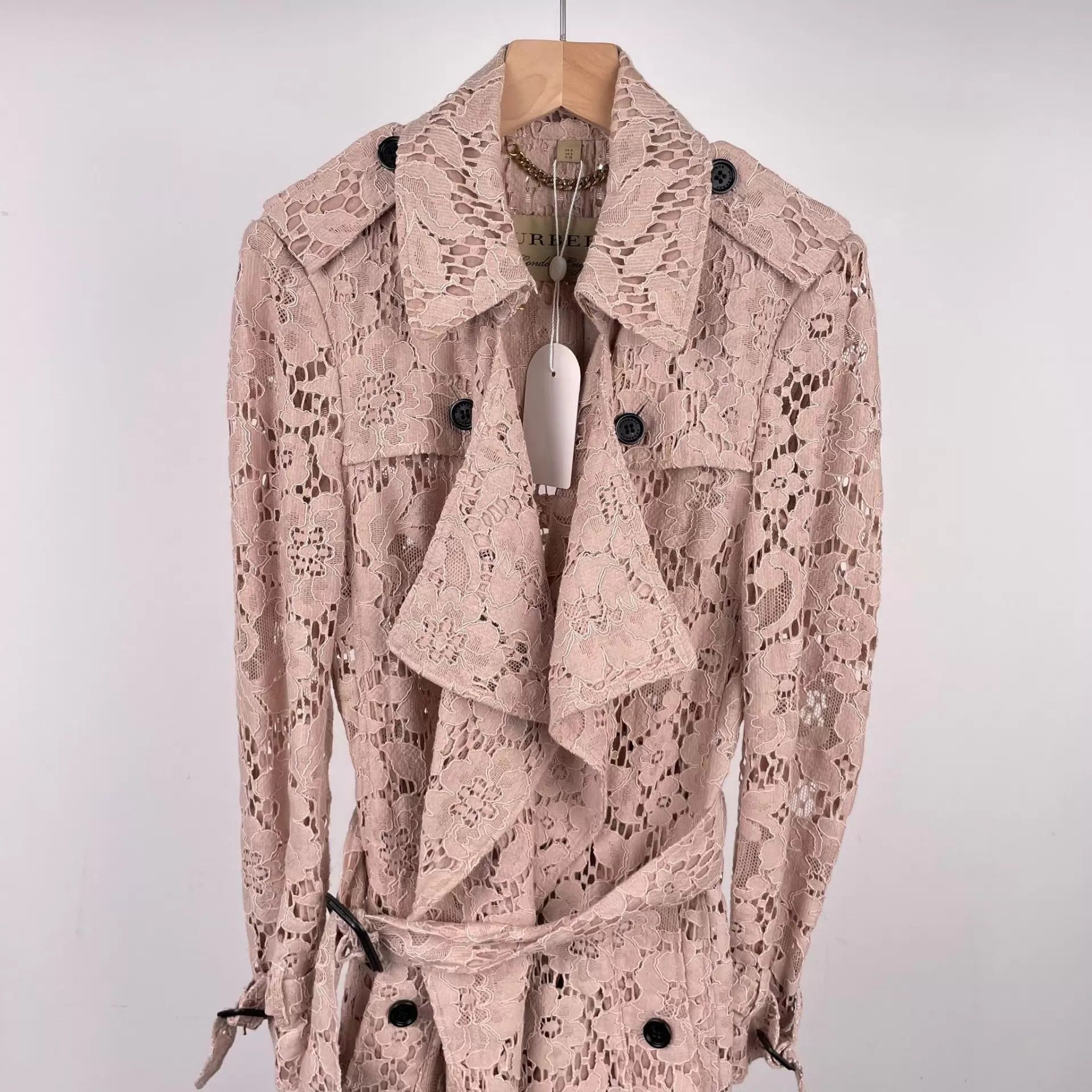 Burberry Burberry Long Lace Trench Coat Nude Pink 34 Size XXS / US 00 / IT 34 - 8 Thumbnail