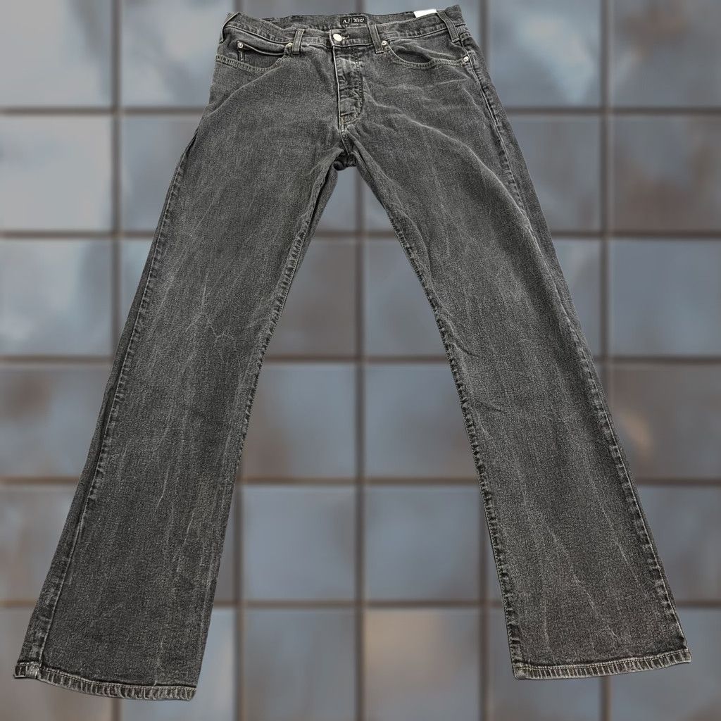 Vintage Armani Jeans Jeans Regular 34 34 Medium Wash Grey Stretch Logo Mens Size US 34 / EU 50 - 1 Thumbnail