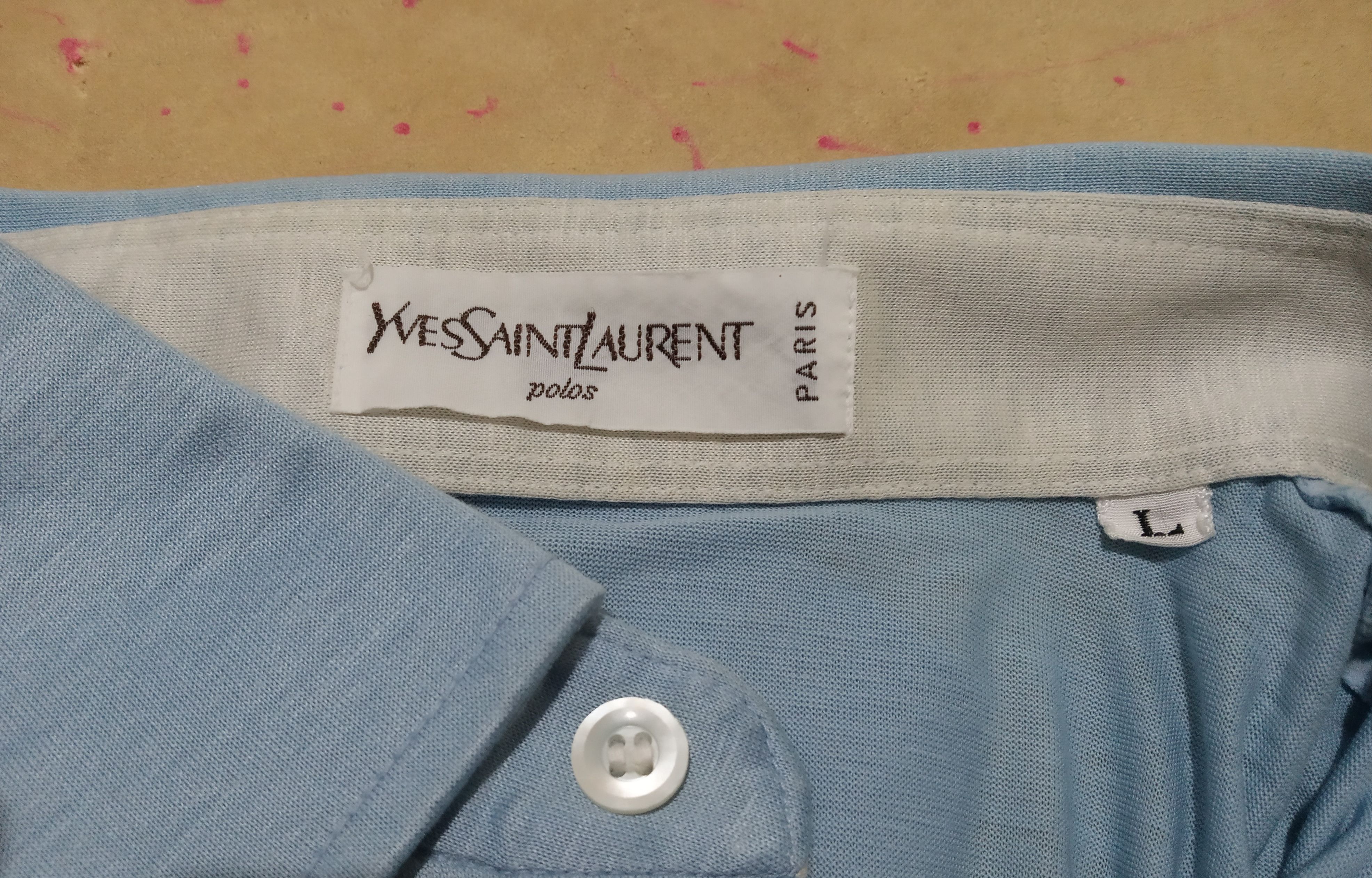 Vintage Vintage Yves Saint Laurent PARIS Large Sky Blue Size US L / EU 52-54 / 3 - 3 Thumbnail